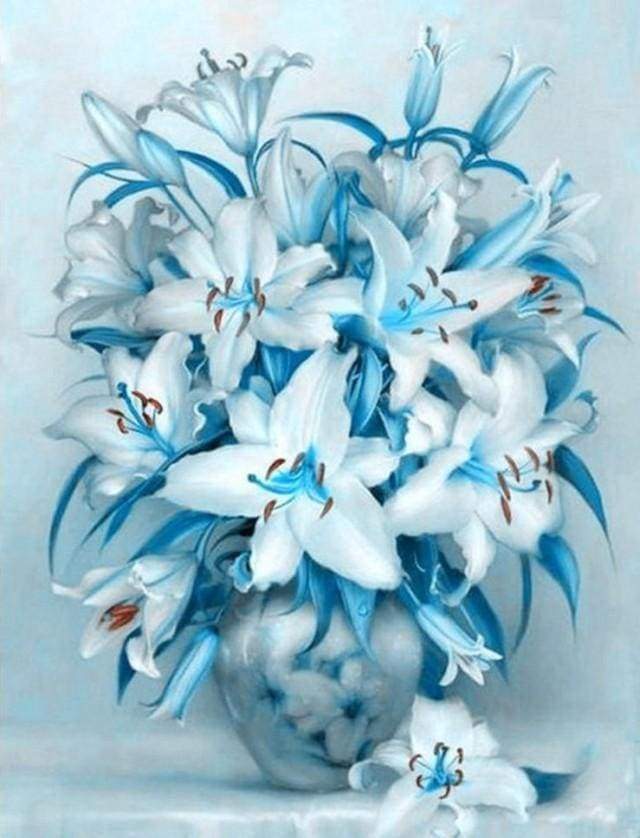 Diamond Painting - Blauwe Lelie Bloem Diamond Painting Bloemen, bloemen