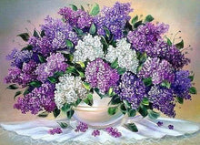 Afbeelding in Gallery-weergave laden, Diamond Painting - Boeket Paars Diamond Painting Bloemen, bloemen