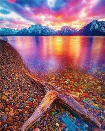Diamond Painting - Bij het meer Diamond Painting Landschappen, landschappen