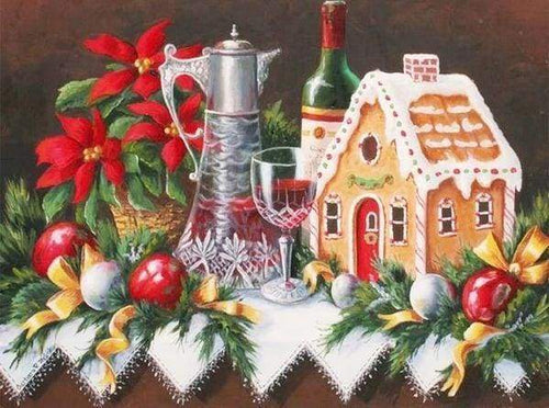 Diamond Painting - Kersttafel Kerstmis, Diamond Painting Keuken, keuken