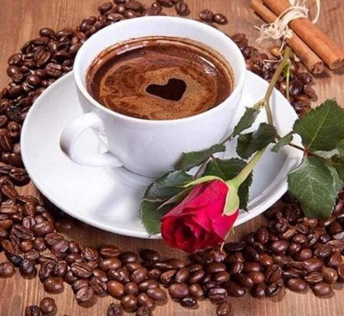 Diamond Painting - Koffie en Roos Diamond Painting Keuken, keuken