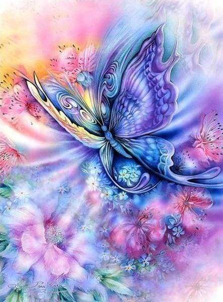 Diamond Painting - Kleur vlinder dieren, vlinders, Diamond Painting Dieren