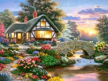 Afbeelding in Gallery-weergave laden, Diamond Painting - Gezellig huis en bloemen Diamond Painting Landschappen, landschappen
