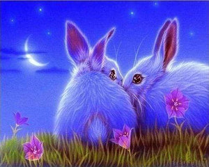 Diamond Painting - Schattige konijnen dieren, Diamond Painting Dieren, konijnen