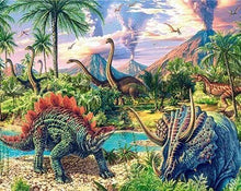 Afbeelding in Gallery-weergave laden, Diamond Painting - Dinosaurussen en landschap dieren, Diamond Painting Dieren, dinosaurissen