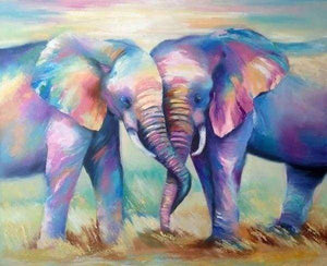 Diamond Painting - Olifanten houden van dieren, Diamond Painting Dieren, olifanten