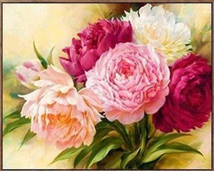 Diamond Painting - Bloemen tinten roze Diamond Painting Bloemen, bloemen