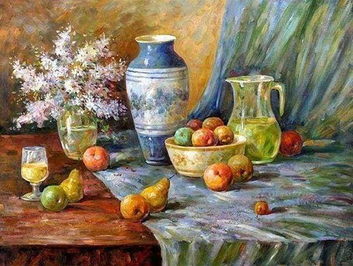 Diamond Painting - Fruit op de tafel Diamond Painting Keuken, keuken