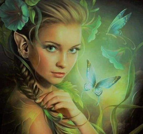 Diamond Painting - Godin en vlinders vlinders, Diamond Painting Romantiek, romantiek
