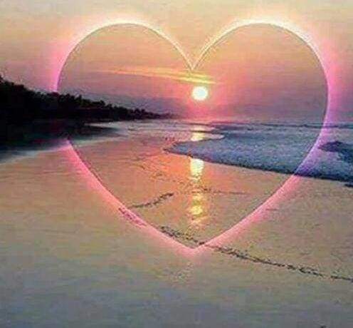 Diamond Painting - Hart op het strand Diamond Painting Romantiek, romantiek