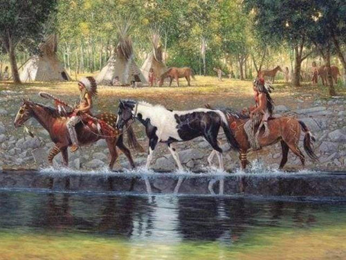 Diamond Painting - Indiase stam dieren, Diamond Painting Dieren