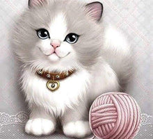 Afbeelding in Gallery-weergave laden, Diamond Painting - Kitten en bol wol dieren, katten, Diamond Painting Dieren