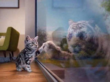 Afbeelding in Gallery-weergave laden, Diamond Painting - De reflectie van Kitten en Tiger dieren, katten, Diamond Painting Dieren, tijgers