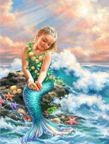 Diamond Painting - Kleine Zeemeermin Diamond Painting Romantiek, romantiek