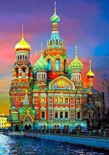 Diamond Painting - Kremlin van Moskou steden, Diamond Painting Steden