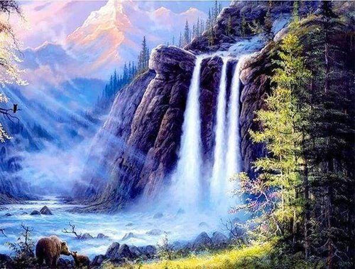 Diamond Painting - Berg vallen Diamond Painting Landschappen, landschappen, bergen