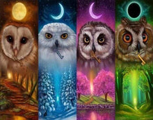 Afbeelding in Gallery-weergave laden, Diamond Painting - Veelkleurige uilen dieren, Diamond Painting Dieren, uilen