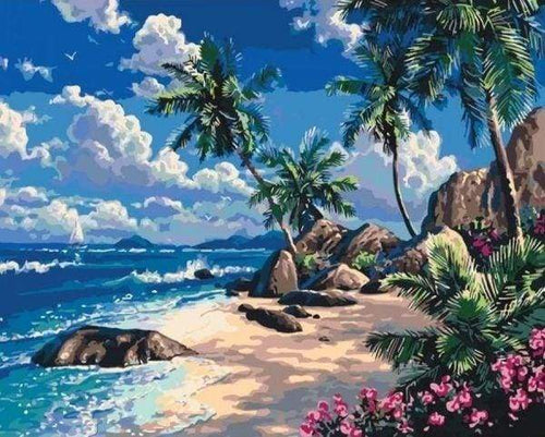 Diamond Painting - Op het strand Diamond Painting Landschappen, landschappen