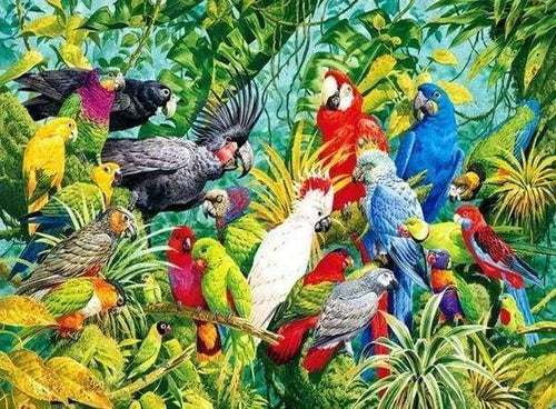 Diamond Painting - Papegaaien dieren, vogels, Diamond Painting Dieren, papegaaien