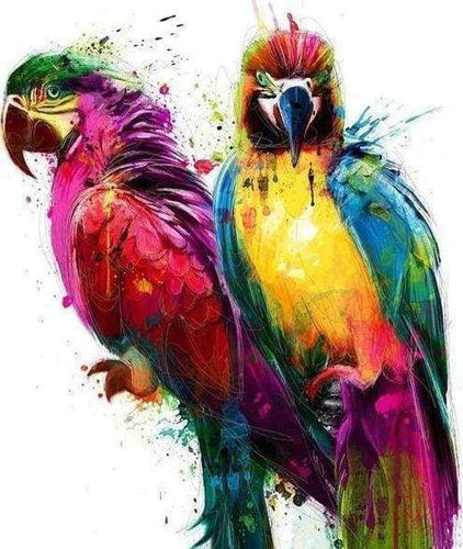 Diamond Painting - Papegaaien in schilderij dieren, vogels, Diamond Painting Dieren, papegaaien