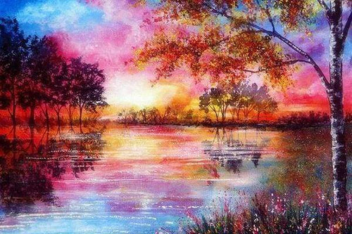 Diamond Painting - Vredig meer Diamond Painting Landschappen, landschappen
