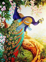 Afbeelding in Gallery-weergave laden, Diamond Painting - Pauwen op een tak dieren, Diamond Painting Dieren, pauwen