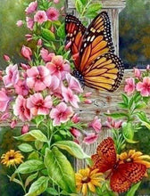 Afbeelding in Gallery-weergave laden, Diamond Painting - Mooie vlinders en bloemen dieren, vlinders, Diamond Painting Dieren, Diamond Painting Bloemen, bloemen