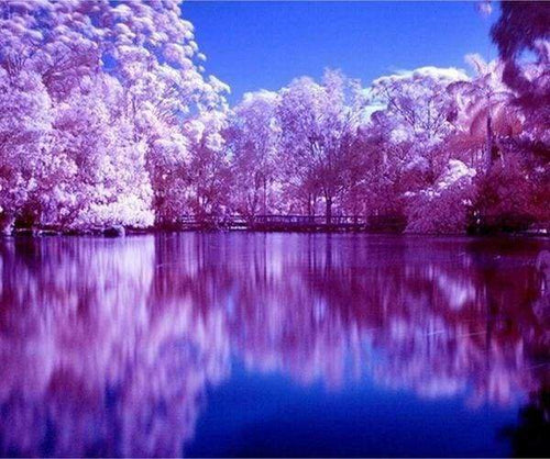 Diamond Painting - Reflecties op het meer Diamond Painting Landschappen, landschappen