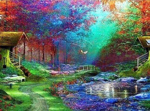 Diamond Painting - Ontspannende tuin Diamond Painting Landschappen, landschappen