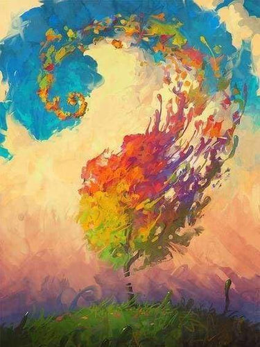 Diamond Painting - Boom ontwerp Diamond Painting Landschappen, landschappen, bomen