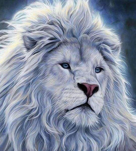 Diamond Painting - Witte leeuw dieren, Diamond Painting Dieren, leeuwen
