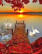 Afbeelding in Gallery-weergave laden, Diamond Painting - Houten ponton en zonsondergang Diamond Painting Landschappen, landschappen