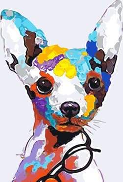 Schilderen op Nummer - Hond en bril