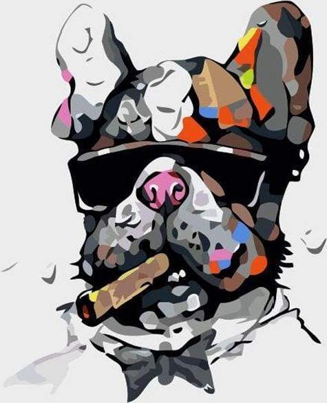 Schilderen op Nummer - hond zakenman