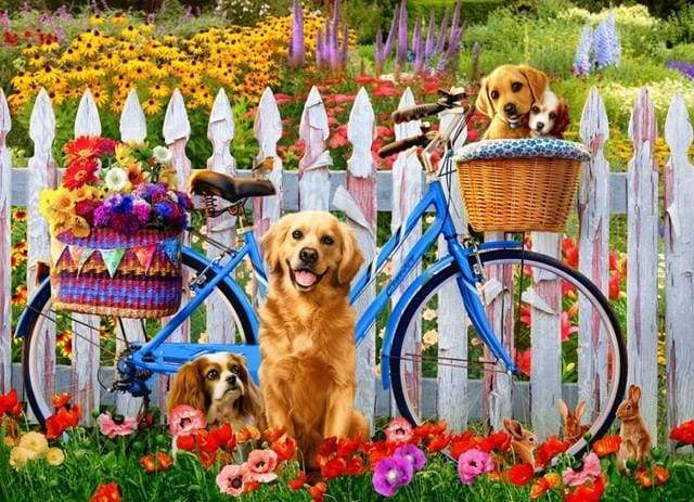 Schilderen op Nummer - Honden en fietsen