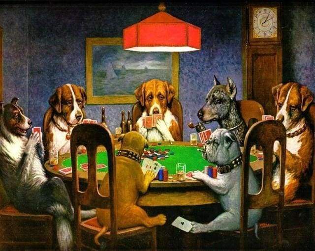 Schilderen op Nummer - Honden die poker spelen