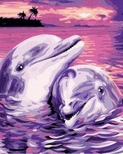 Afbeelding in Gallery-weergave laden, Schilderen op Nummer - Dolfijnen voor altijd samen