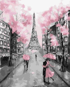 Schilderen op Nummer - Eiffeltoren met roze tinten
