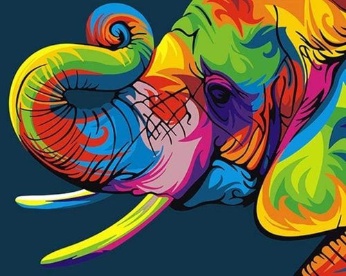 Schilderen op Nummer - Olifant Pop-kleuren