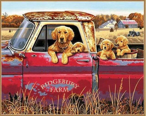 Schilderen op Nummer - Boerderij honden