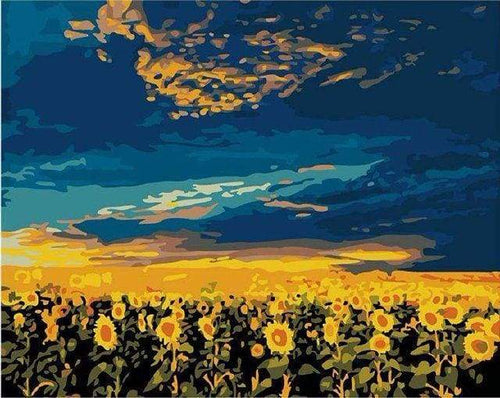Schilderen op Nummer - Veld met zonnebloemen