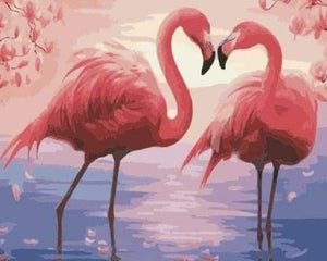 Schilderen op Nummer - Flamingo's Romantiek