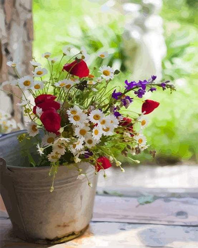 Schilderen op Nummer - Bloempot