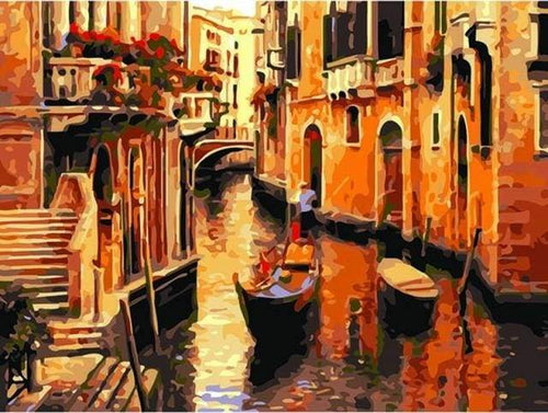 Schilderen op Nummer - Gondels in Venetië