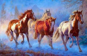 Schilderen op Nummer - Kudde rennende paarden