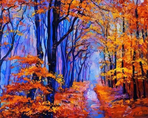 Schilderen op Nummer - In het bos in de herfst