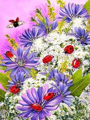 Schilderen op Nummer - Insecten en bloemen