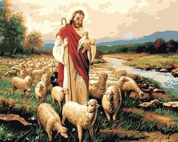 Schilderen op Nummer - Jezus Christus en zijn kudde