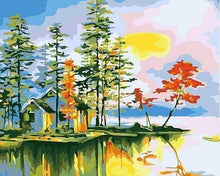 Afbeelding in Gallery-weergave laden, Schilderen op Nummer - Villa aan het meer