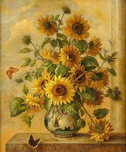 Schilderen op Nummer - Groot Boeket Zonnebloemen